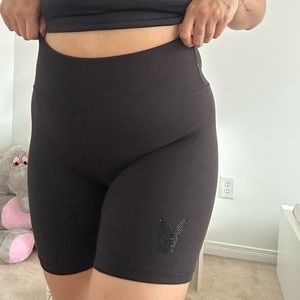 Playboy black biker shorts